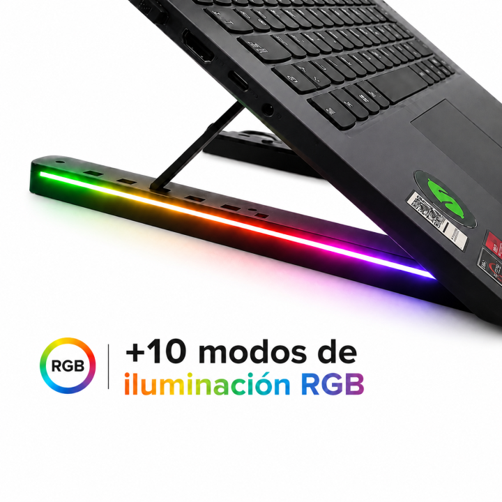 Soporte para Notebook Plegable RGB con Hub USB