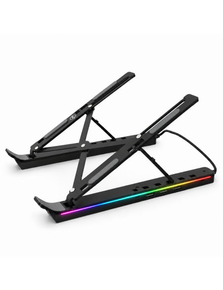 Soporte para Notebook Plegable RGB con Hub USB