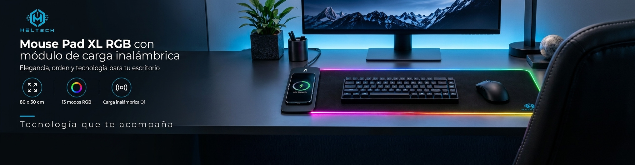 Mousepad XL RGB con Carga Inalambrica